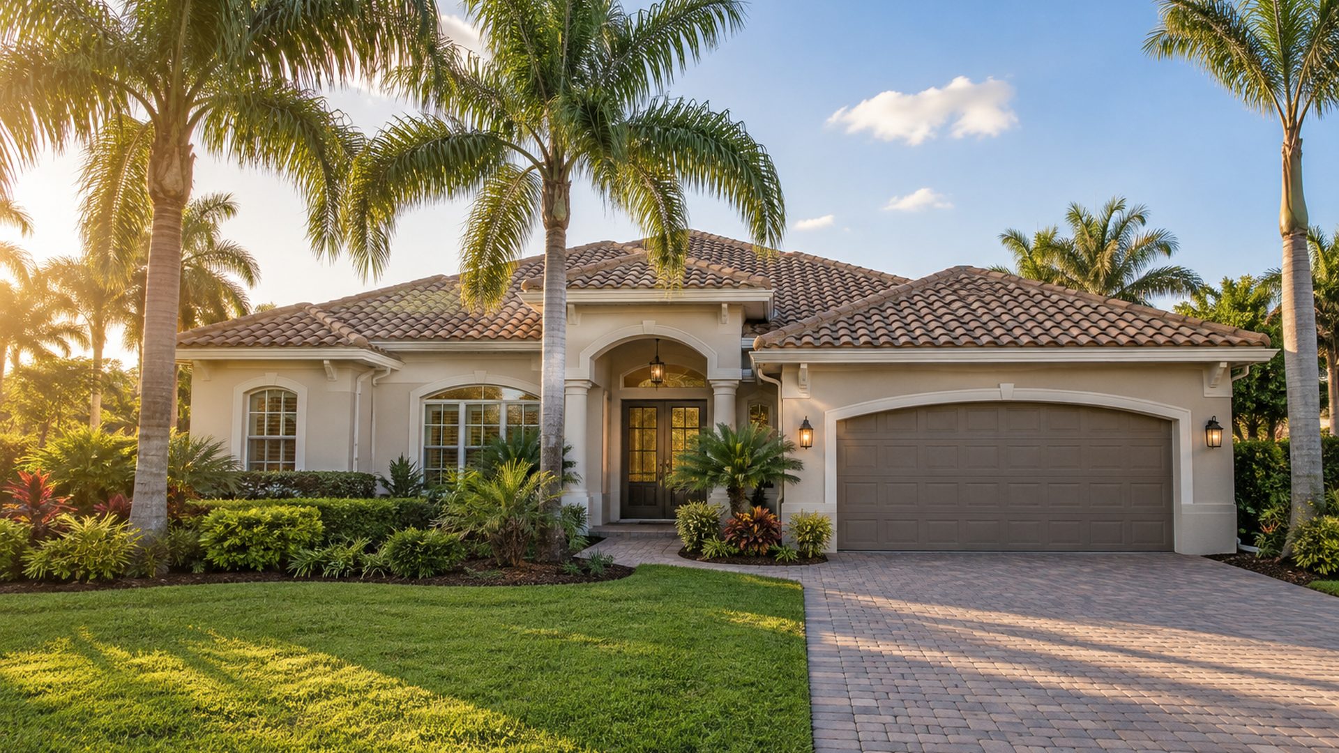 Tampa area home with palm trees served by Cigar City Water Pros