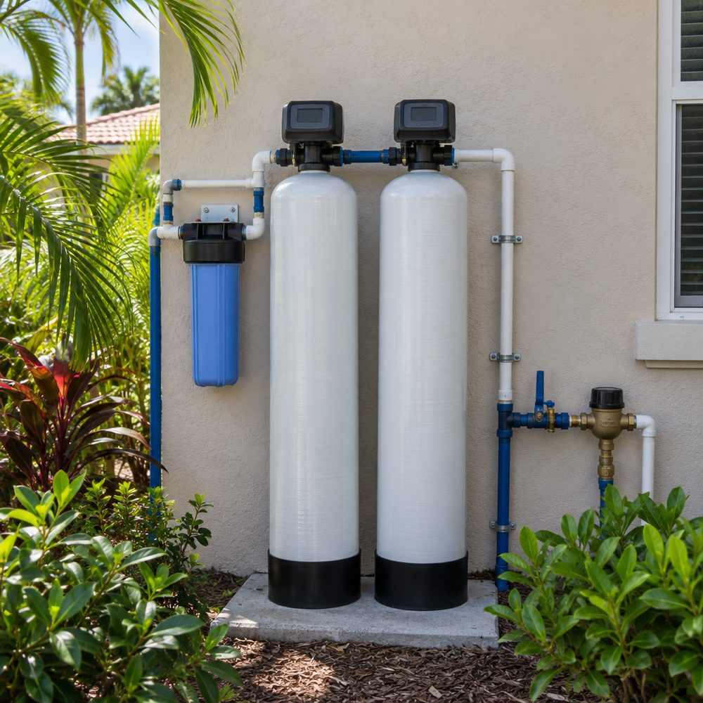 Newly installed whole-house water filtration system